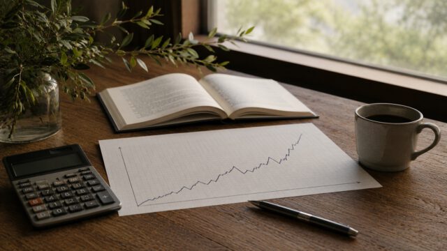 信託報酬を30年で500万円計算した40代の電卓と紙