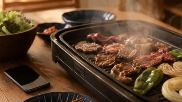 卓上ホットプレートで焼く焼き肉